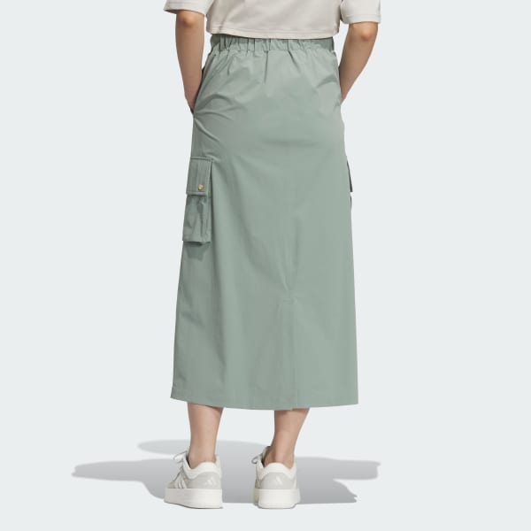 グリーン Luxflow ルーズフィット ウルトラロング丈カーゴスカート