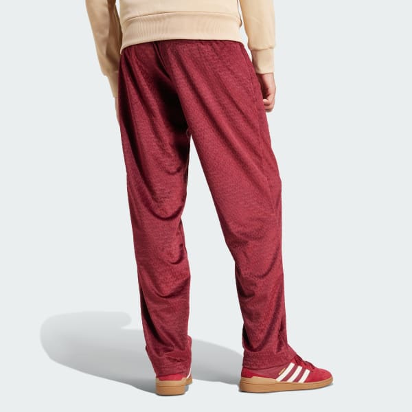 Adidas velour track pants maroon best sale