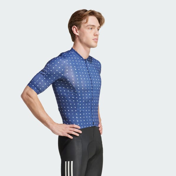 Blau Tempo 3-Streifen Sunshine Mosaic Radtrikot
