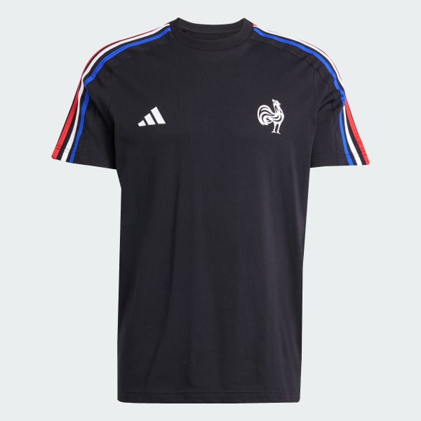 Black France Essentials 3-Stripes Tee