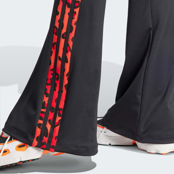 ADIDAS Women Leggings Flared Originals Leopard Luxe 3-Stripes