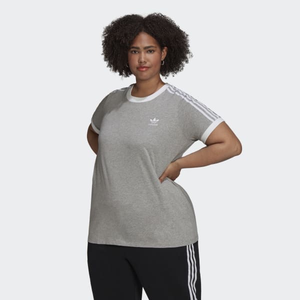 Grau adicolor Classics 3-Streifen T-Shirt – Große Größen 28250
