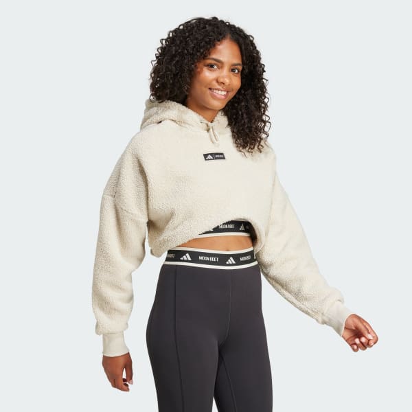 adidas x MOON BOOT Cropped Hoodie Beige adidas UK