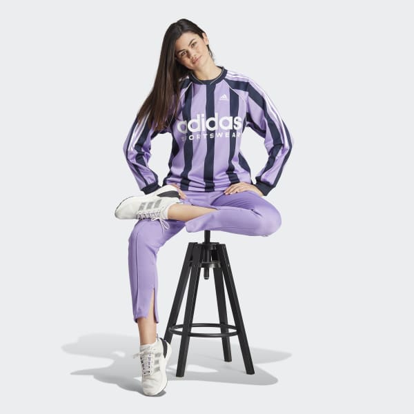 Mau-tim Áo Jersey Dài Tay Jacquard