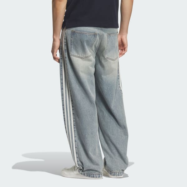 ブルー デニム ファイヤーバード トラックパンツ ATMOS