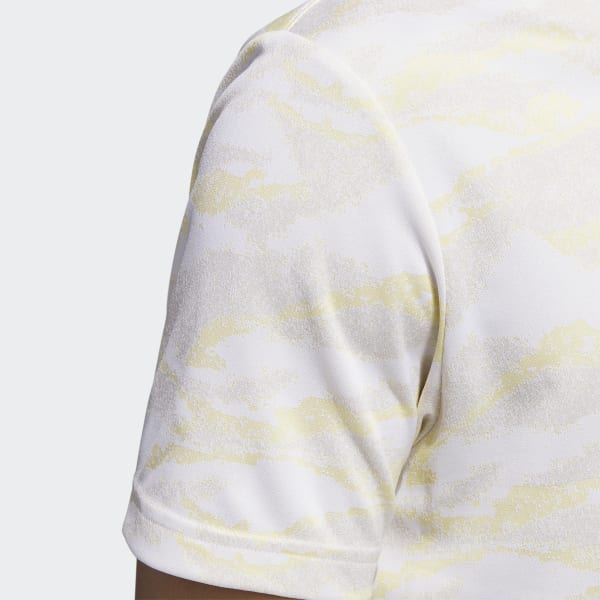 White Horizon-Print Golf Polo Shirt