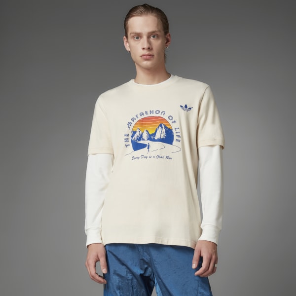 Blanco Playera Blue Version Estampada