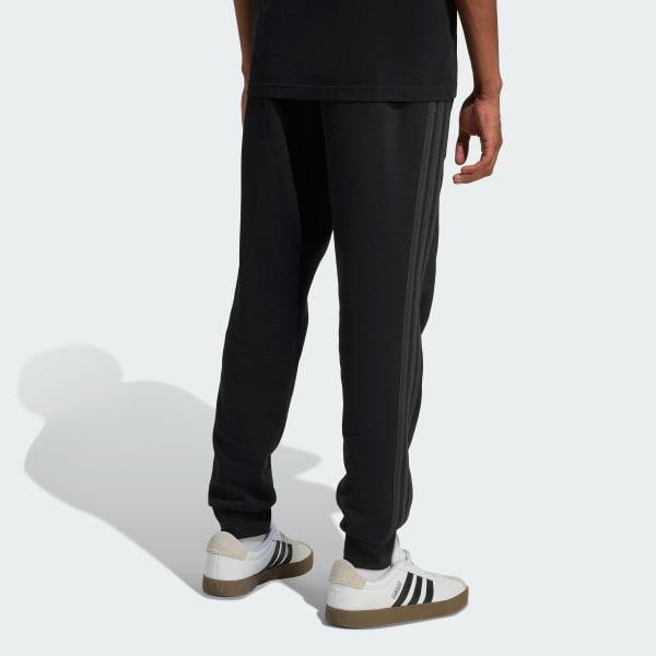 Black Essentials 3-Stripes Fleece Pants