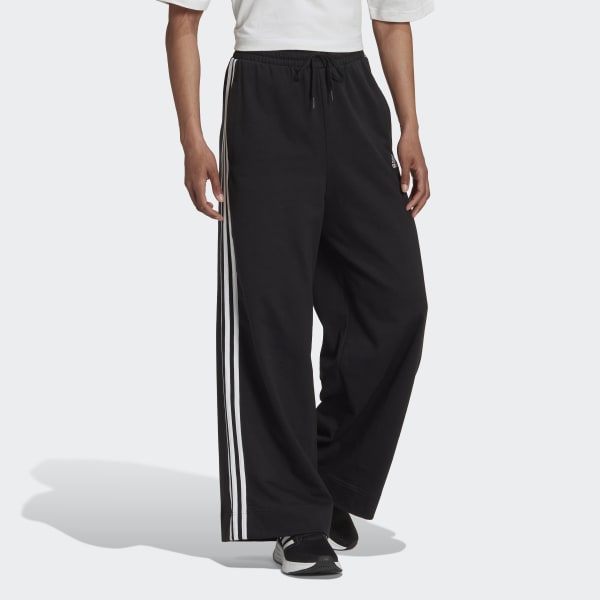 Preto Calça Essentials Wide Leg 3-Stripes TR195