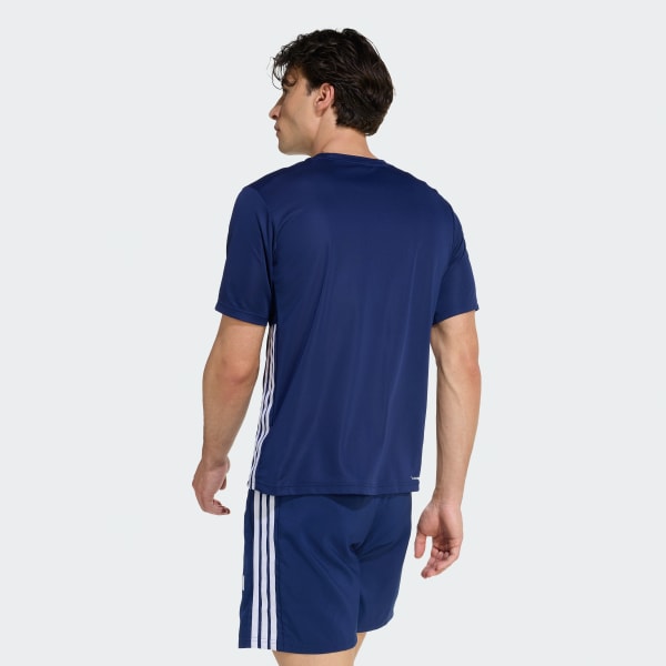 Blue WORKOUT ESSENTIALS BASE 3-STRIPES 티셔츠