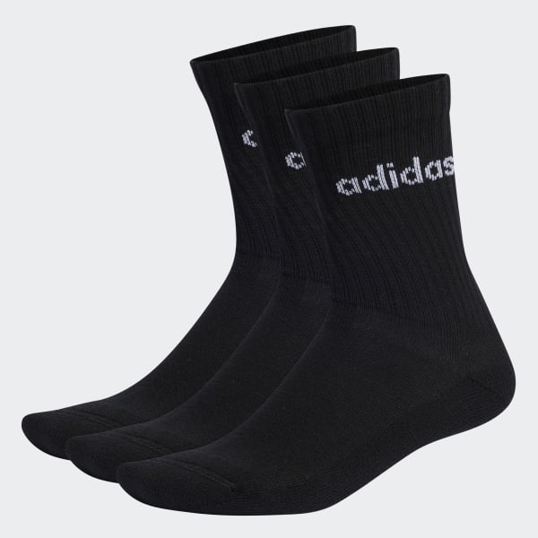 Svart Linear Crew Cushioned Socks 3 Pairs