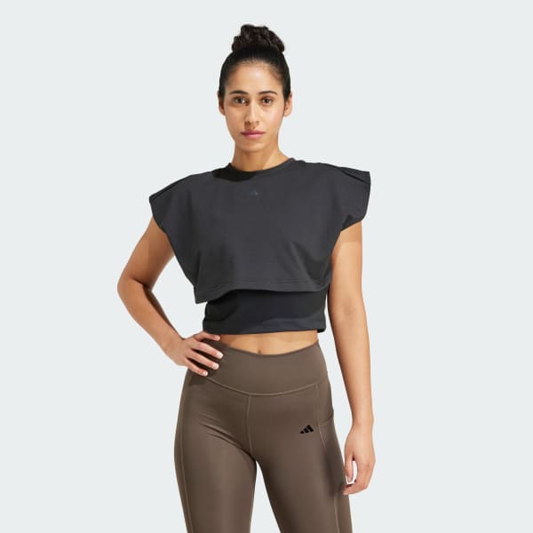 Black Power Boxy French Terry 3-Stripes Tank Top