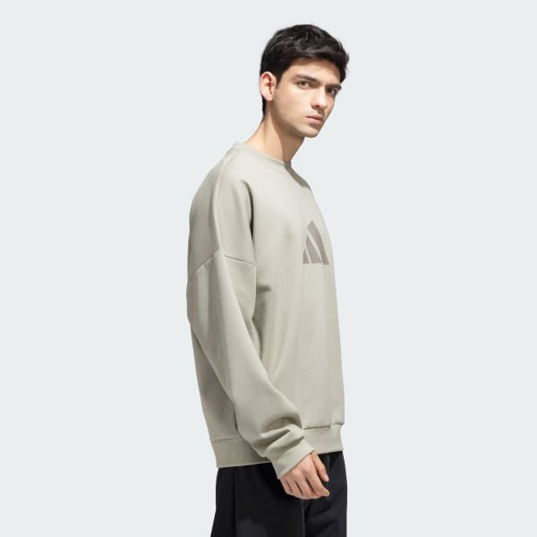 Beige Future Icons 3 Bar Crewneck Sweatshirt