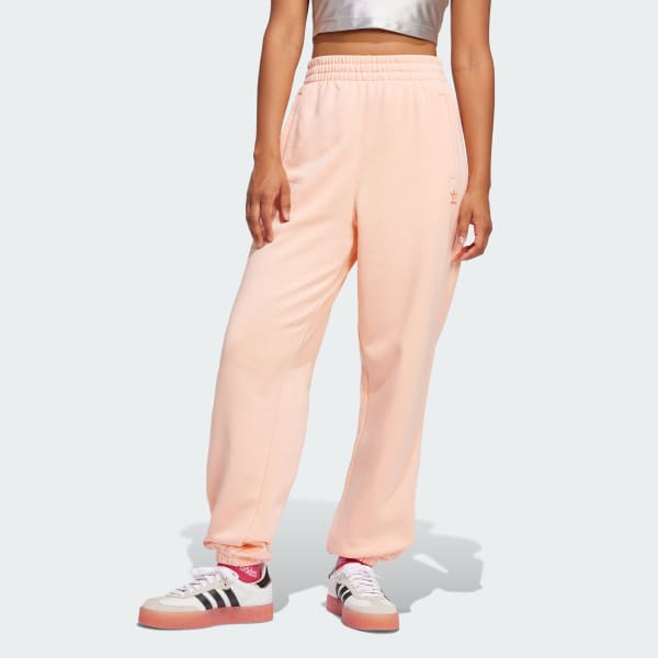 Adidas Essentials Fleece Loose Joggers Pink XL Womens Originals Pants