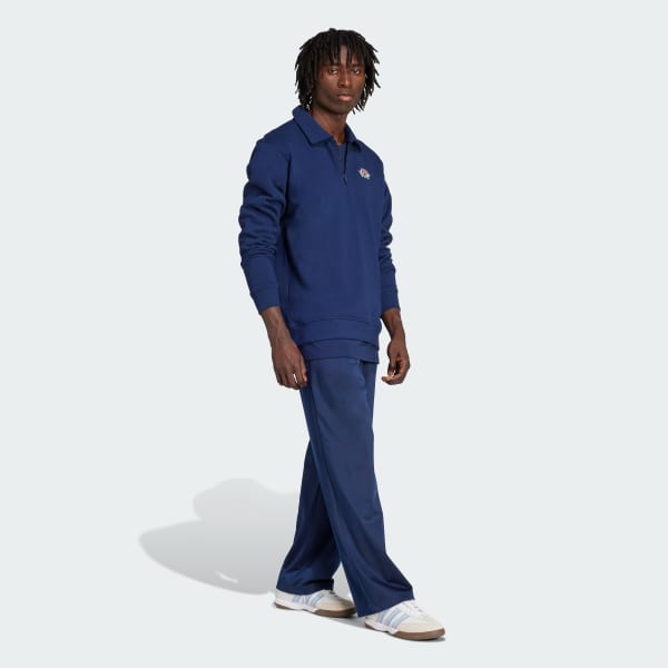 Blue Varsity Loose Half-Zip