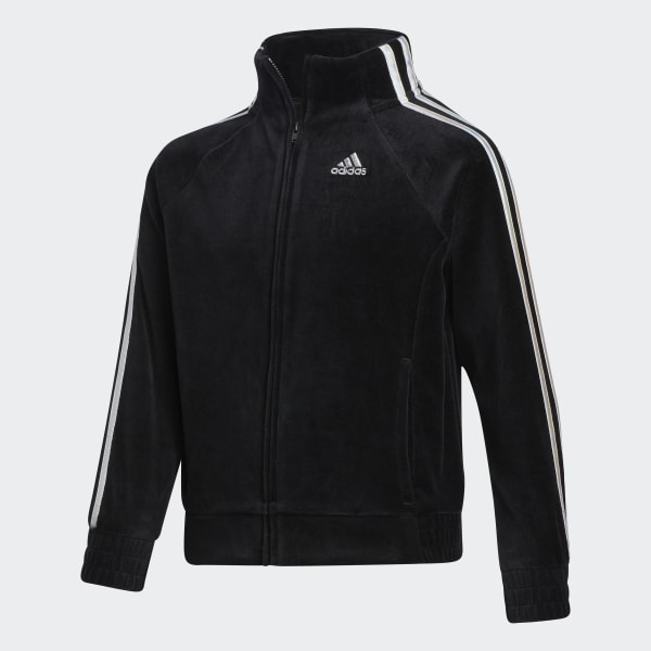 black velour adidas jacket