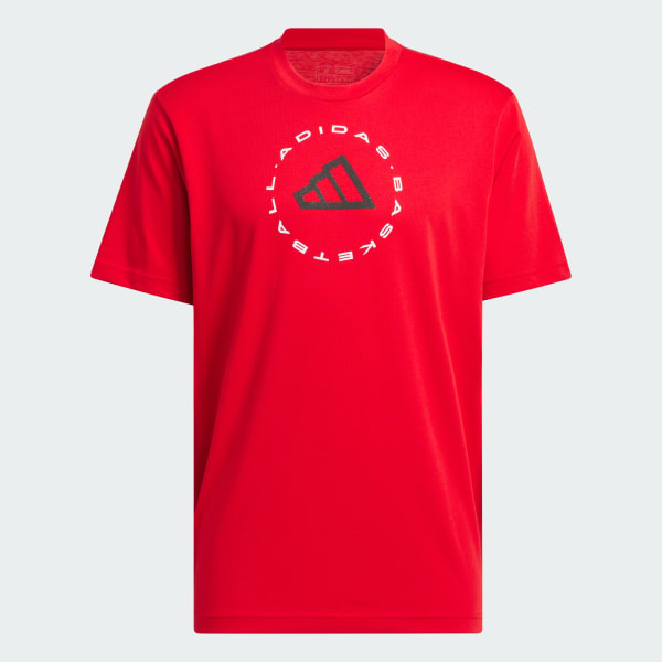Red Hoops Emblem Graphic Tee