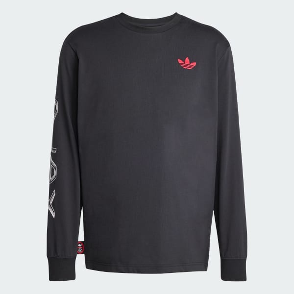 adidas Ajax Amsterdam Long Sleeve Graphic Tee - Black | Free
