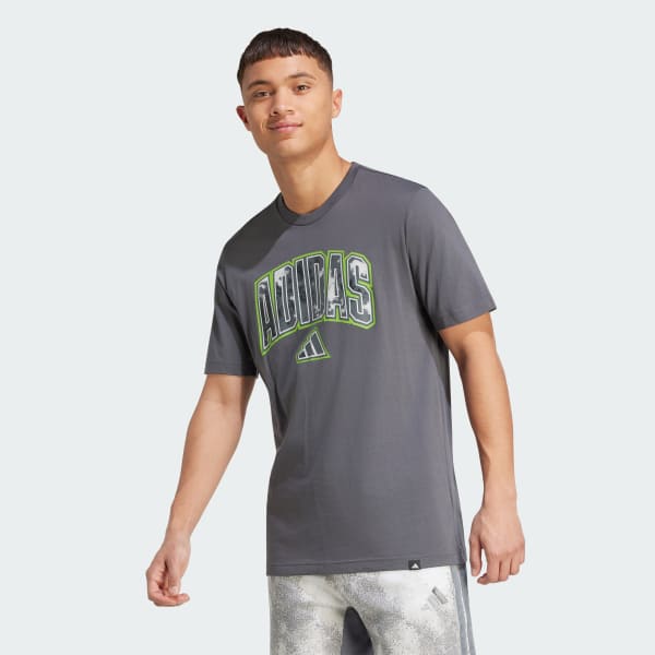 Grigio T-shirt Camo Script Graphic