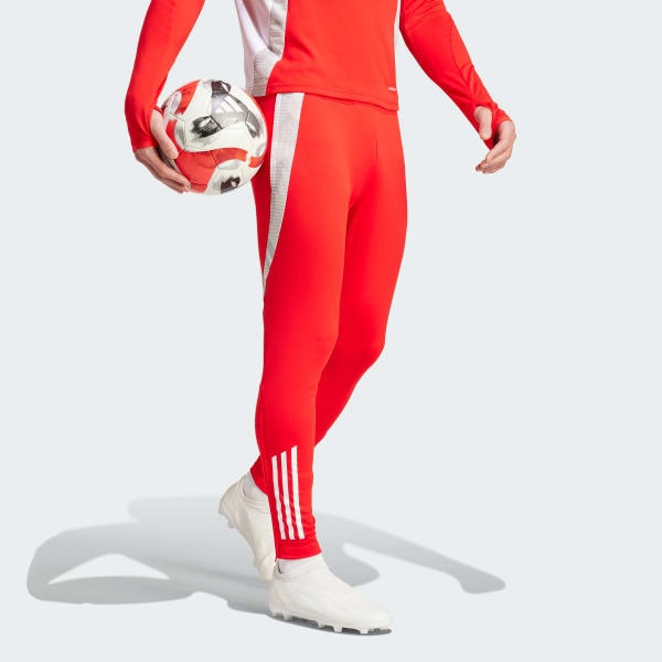 Red and white 2024 adidas soccer pants