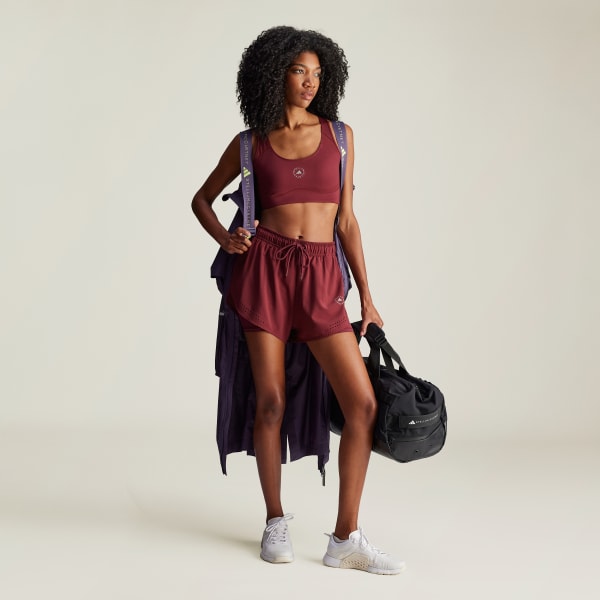 Burgundy adidas by Stella McCartney TruePurpose 2-in-1 Training Shorts
