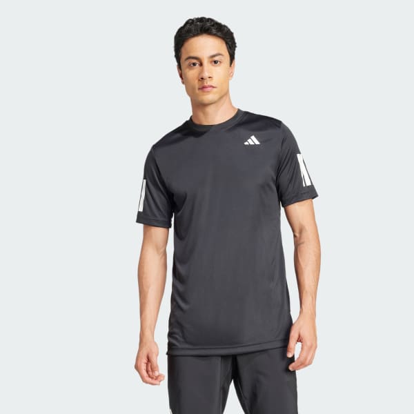 Svart Club Tennis Climacool 3-Stripes T-skjorte