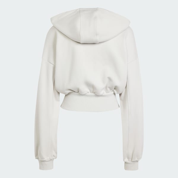 Adidas raw white shop cropped hoodie