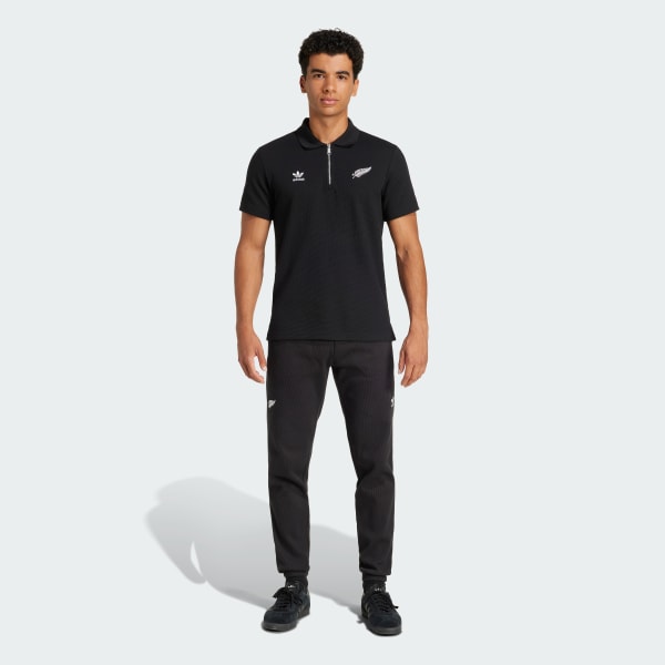 Black All Blacks Essentials Waffle Polo Shirt