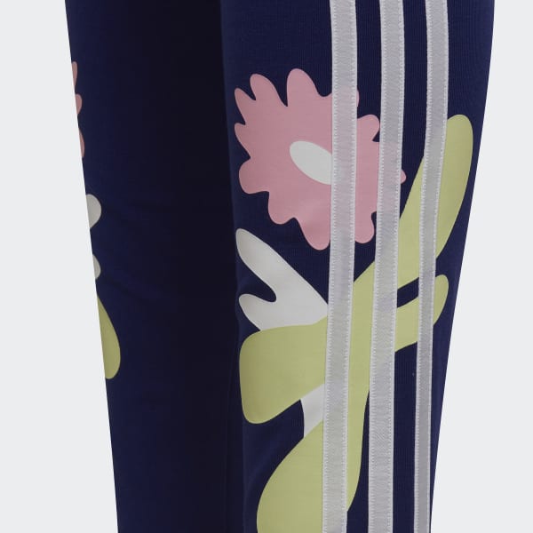 Azul Calzas Estampado Floral Tiro Medio O5629