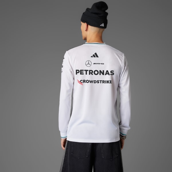 White MERCEDES - AMG PETRONAS FORMULA ONE TEAM 어센틱 롱 슬리브 드라이버 저지