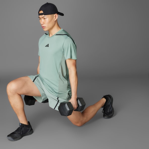 สีเขียว เสื้อยืด Designed for Training Pro-Series