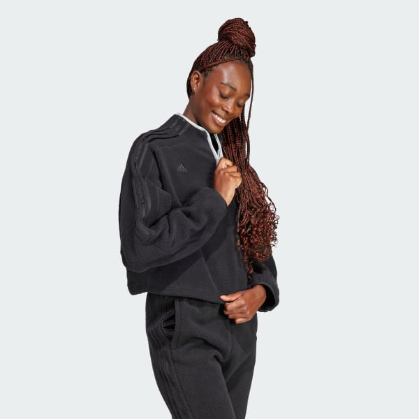 adidas Tiro Half-Zip Black Women\'s Sweatshirt Lifestyle adidas Fleece | | - US