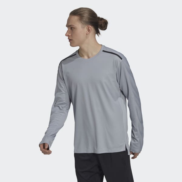 Gris T-shirt à manches longues Workout PU-Coated SX357