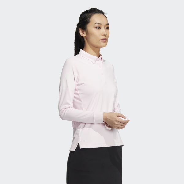 Pink AEROREADY 3-Bar Long Sleeve Polo Shirt