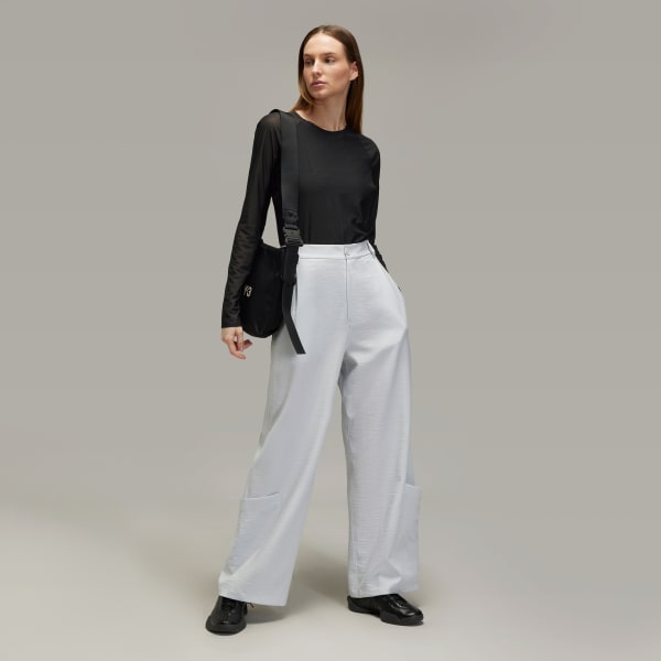 Grey Y-3 Sport Uniform Wide Leg Pants