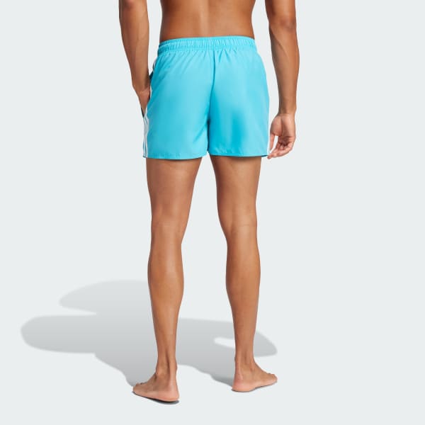 Turquoise 3-Stripes Swim Shorts 3-Inch