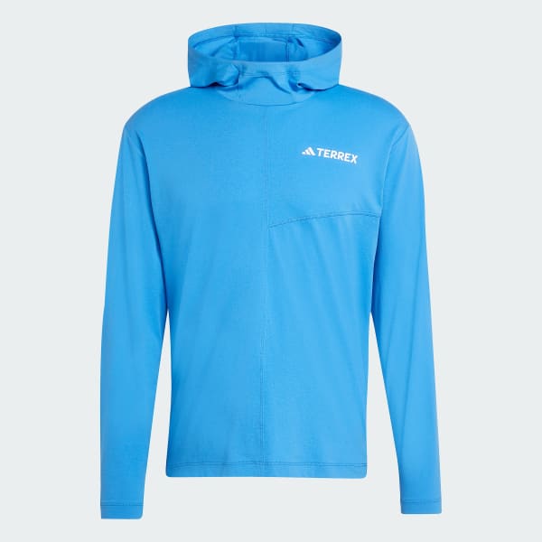 adidas Terrex Multi Climacool Hooded Long Sleeve Top - Blue | Free
