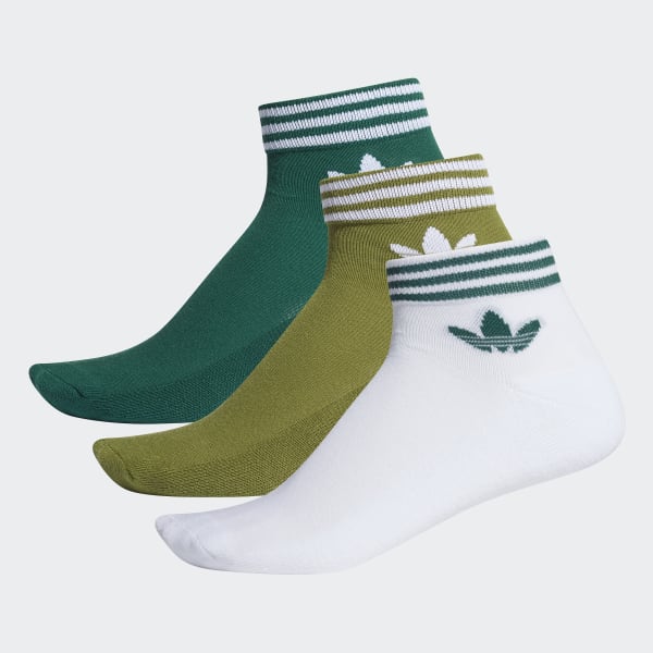 adidas Trefoil Ankle Socks 3 Pairs - Green | adidas UK