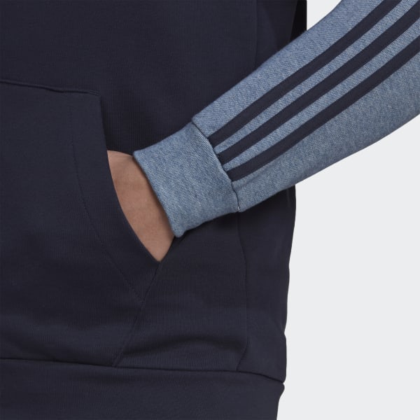 adidas Essentials Mélange French Terry Full-Zip Hoodie - Blue | Men's  Lifestyle | adidas US