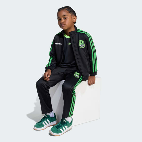 Sort adidas Originals x Minecraft Firebird træningsdragt til børn
