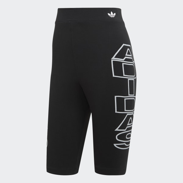 adidas Mid Waist Letter Short Tights Black adidas Philippines