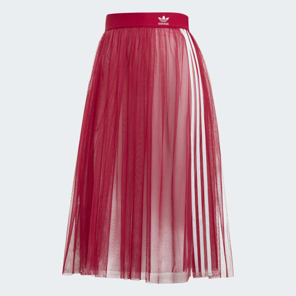 red adidas tulle skirt