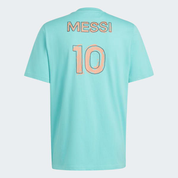 Turquoise Messi Football Icon Graphic Tee