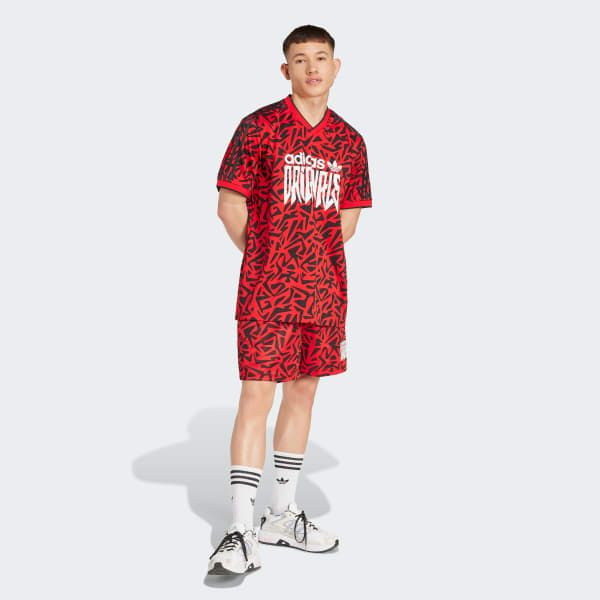 Red Allover Print Shorts