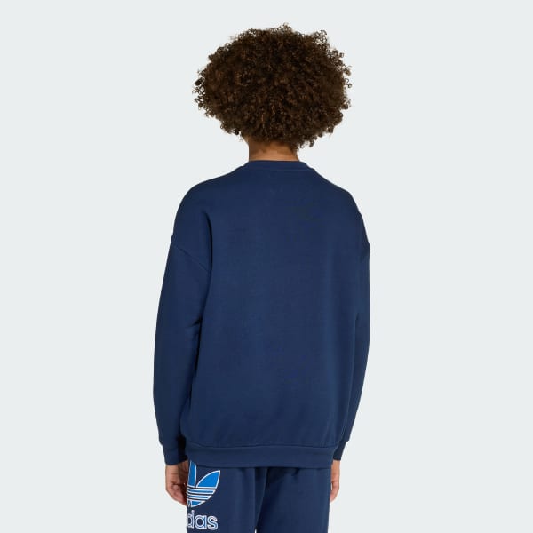 Blu Felpa Trefoil Crew Junior