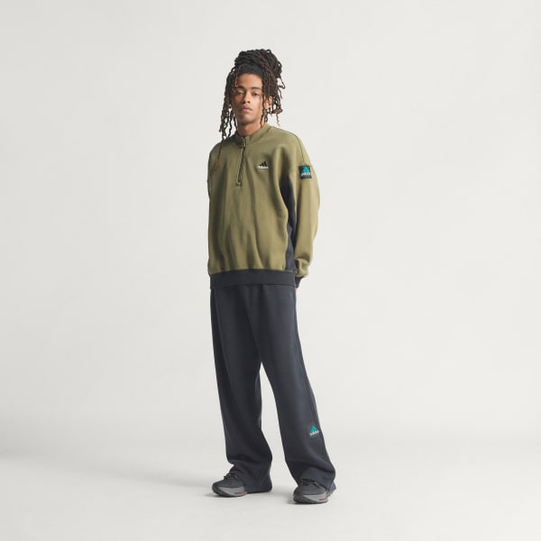 adidas Equipment Blocked Half-Zipper - Green | Free Shipping with