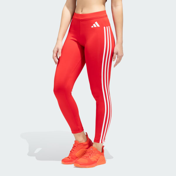 adidas Essentials 3-Stripes Leggings Red adidas India