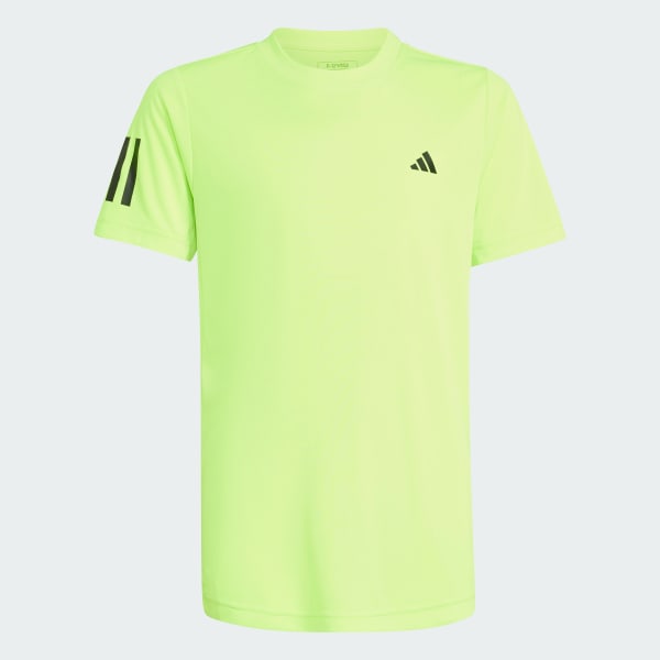 White adidas top with green stripes best sale