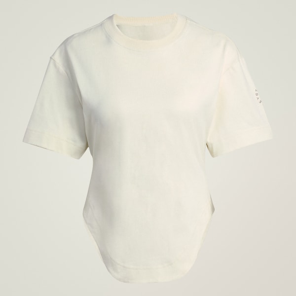 Beige adidas by Stella McCartney Sportswear Curved Hem T-skjorte
