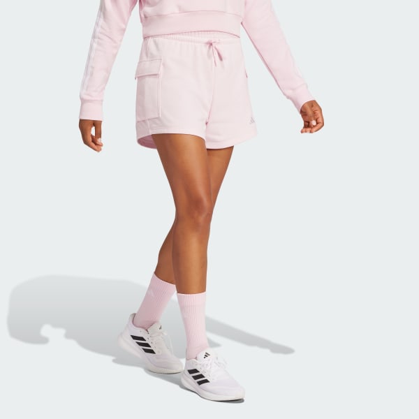 Pink Essentials Small Logo French Terry Cargo Shorts